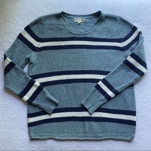 Dusty Blue & Navy Striped Sweater
